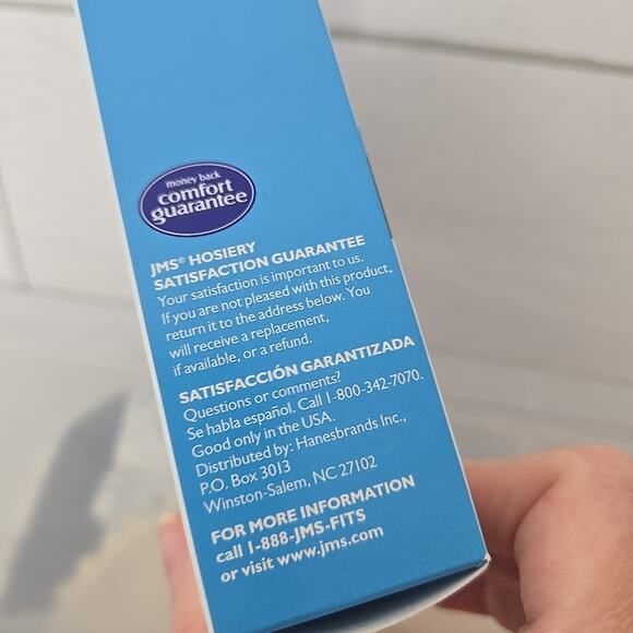 Just My Size Body Shaper Silky Sheer 91314 Jet Black Sheer Toe Control Top 3X - Picture 5 of 6